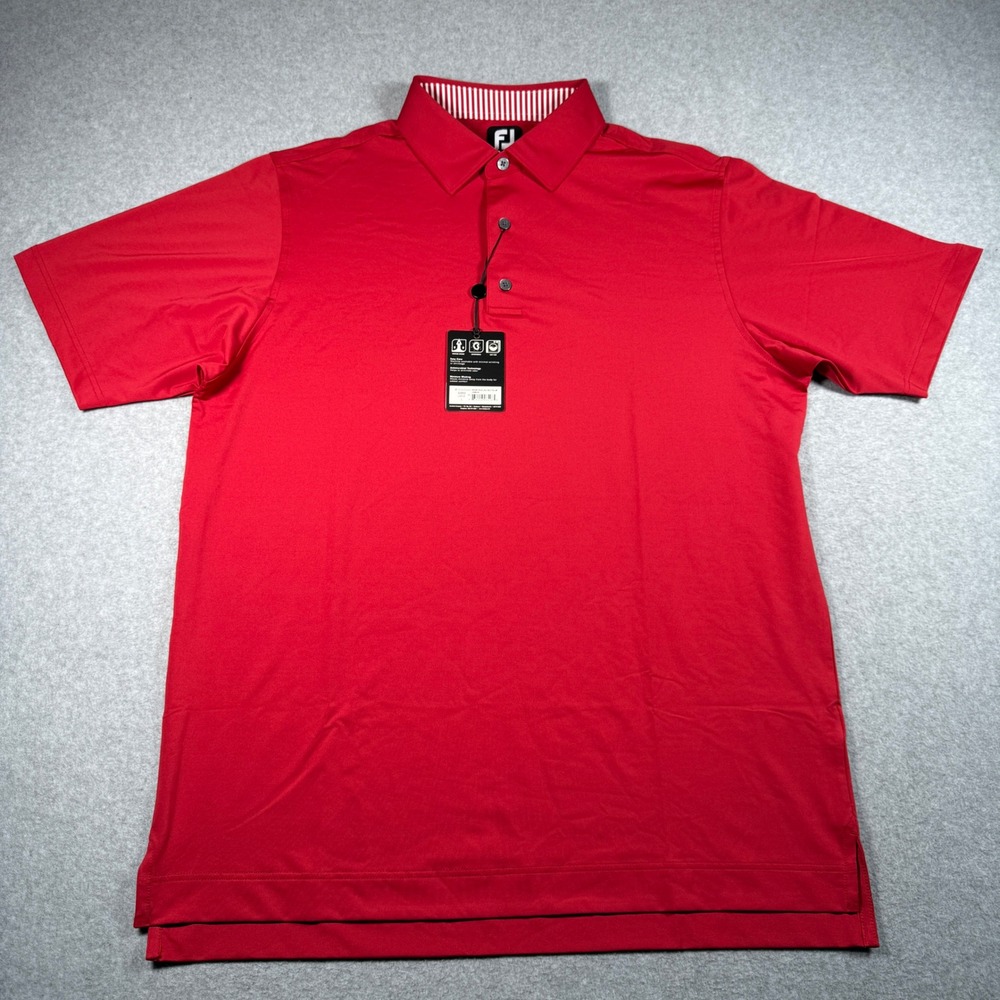 FootJoy ProDry Solid Lisle Golf Polo Shirt Crimson Red 32953 Mens Large NWT